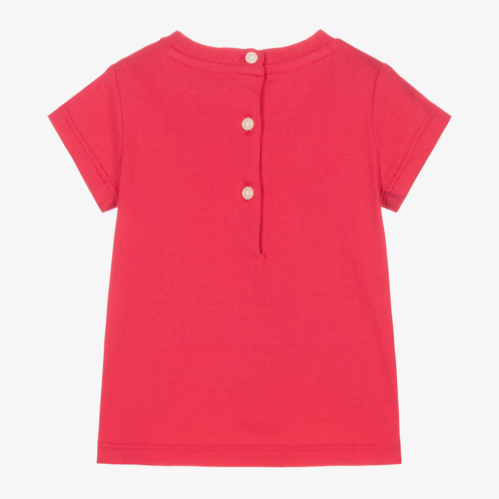 Ralph Lauren-Baby Girls Pink Cotton T-Shirt | Childrensalon Outlet