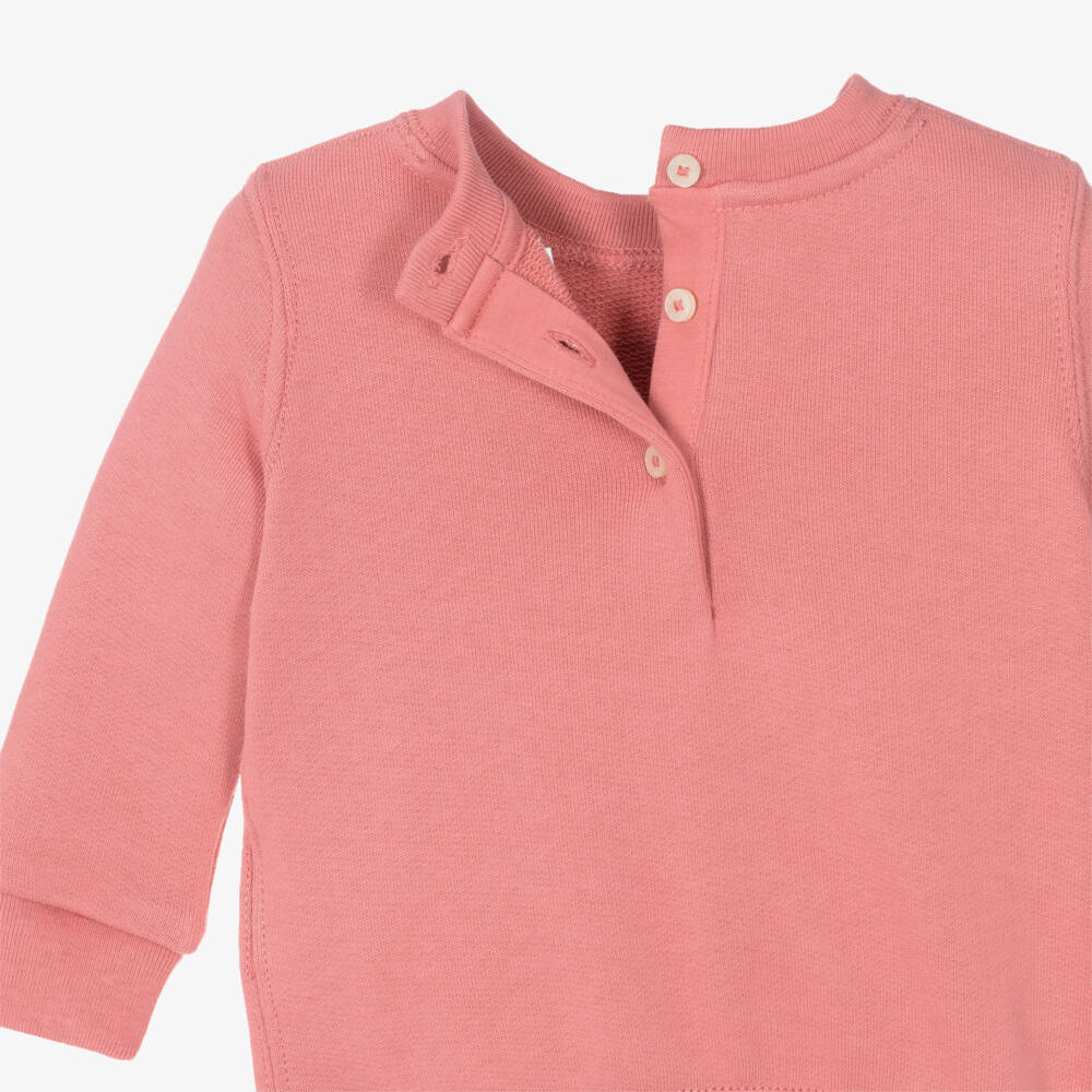 Ralph Lauren-Baby Girls Pink Jersey Sweatshirt with Polo Bear Motif | Childrensalon Outlet
