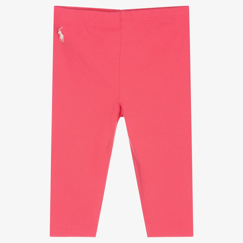 Ralph Lauren - Baby Girls Pink Logo Leggings | Childrensalon