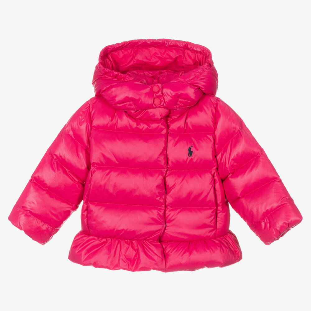 Ralph Lauren - Розовый пуховик для малышек | Childrensalon