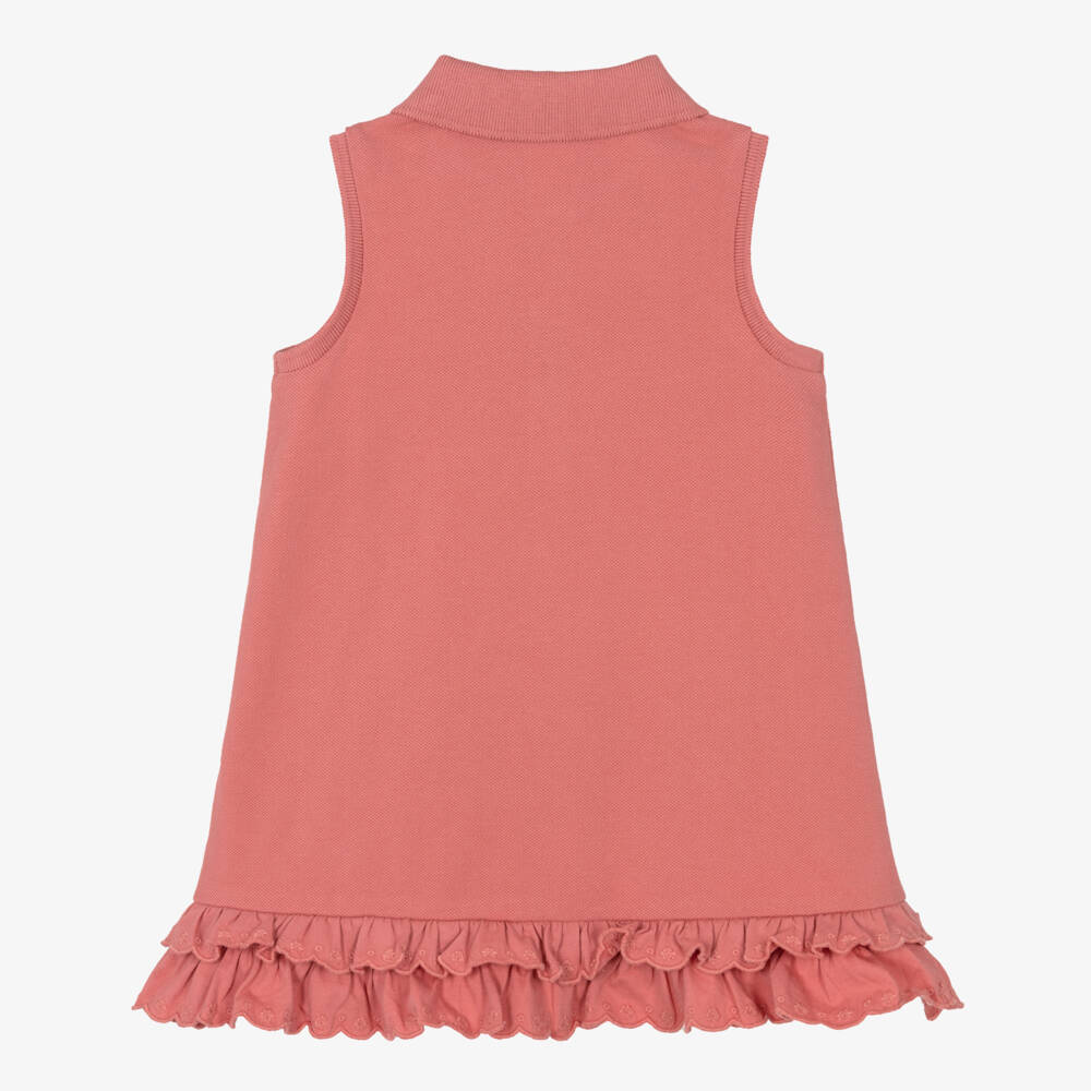 Ralph Lauren-Baby Girls Pink Sleeveless Polo Dress with Ruffle Hem | Childrensalon Outlet
