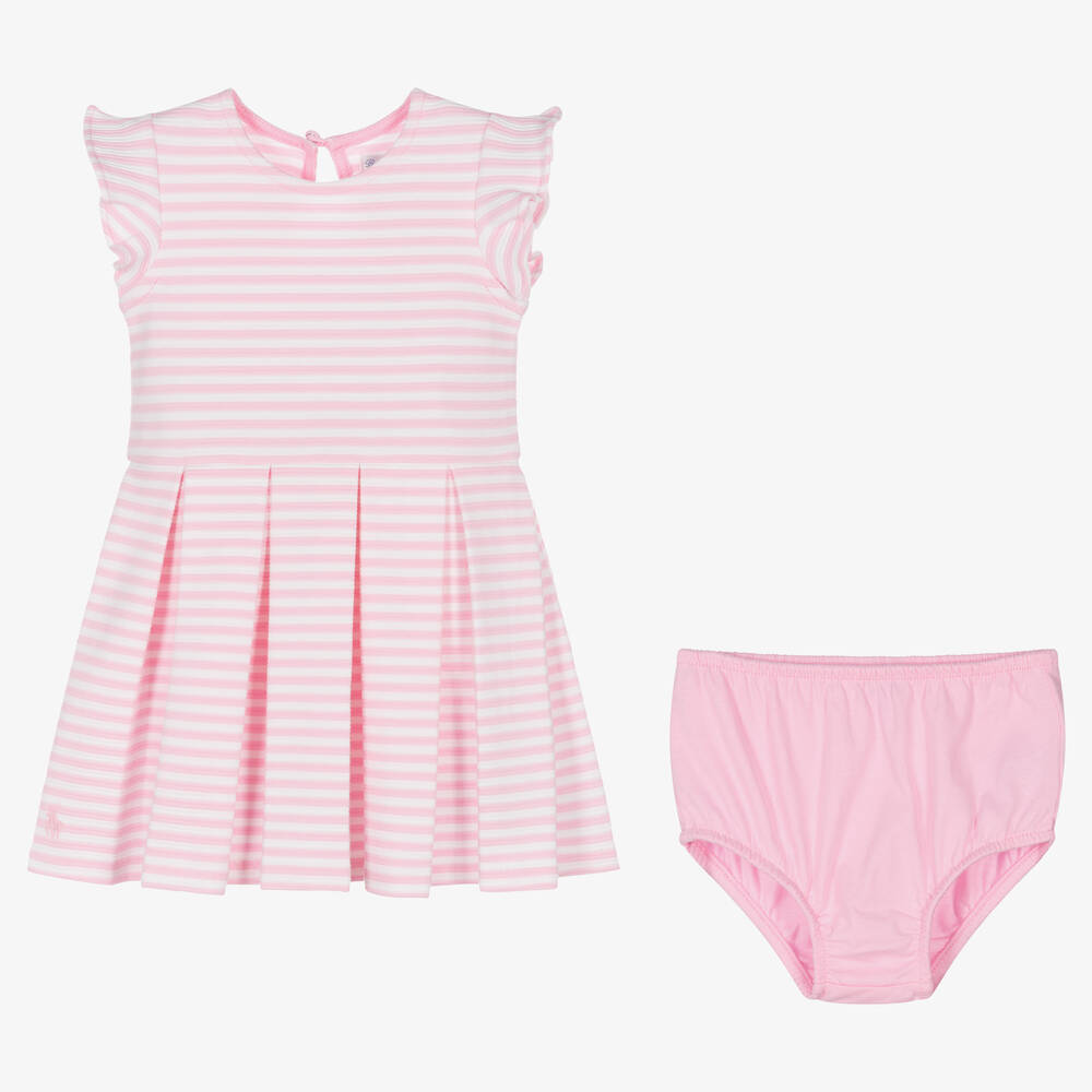 Ralph Lauren - Robe rose en coton Bébé fille