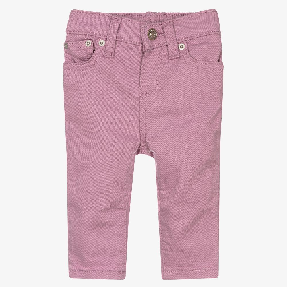 Polo Ralph Lauren - بنطلون جينز قطن دنيم أطفال بناتي لون أرجواني | Childrensalon