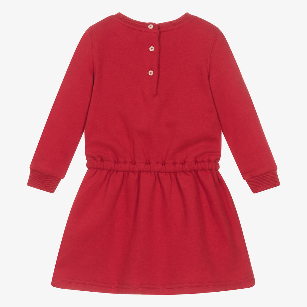 Ralph Lauren Baby Girls Red Cotton Polo Bear Dress
