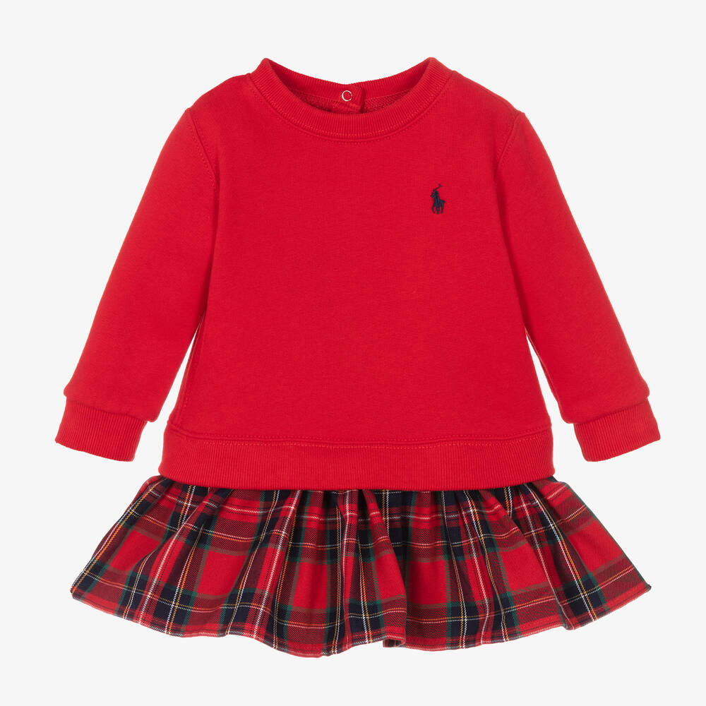 Ralph Lauren Baby Girls Red Tartan Dress Childrensalon Outlet