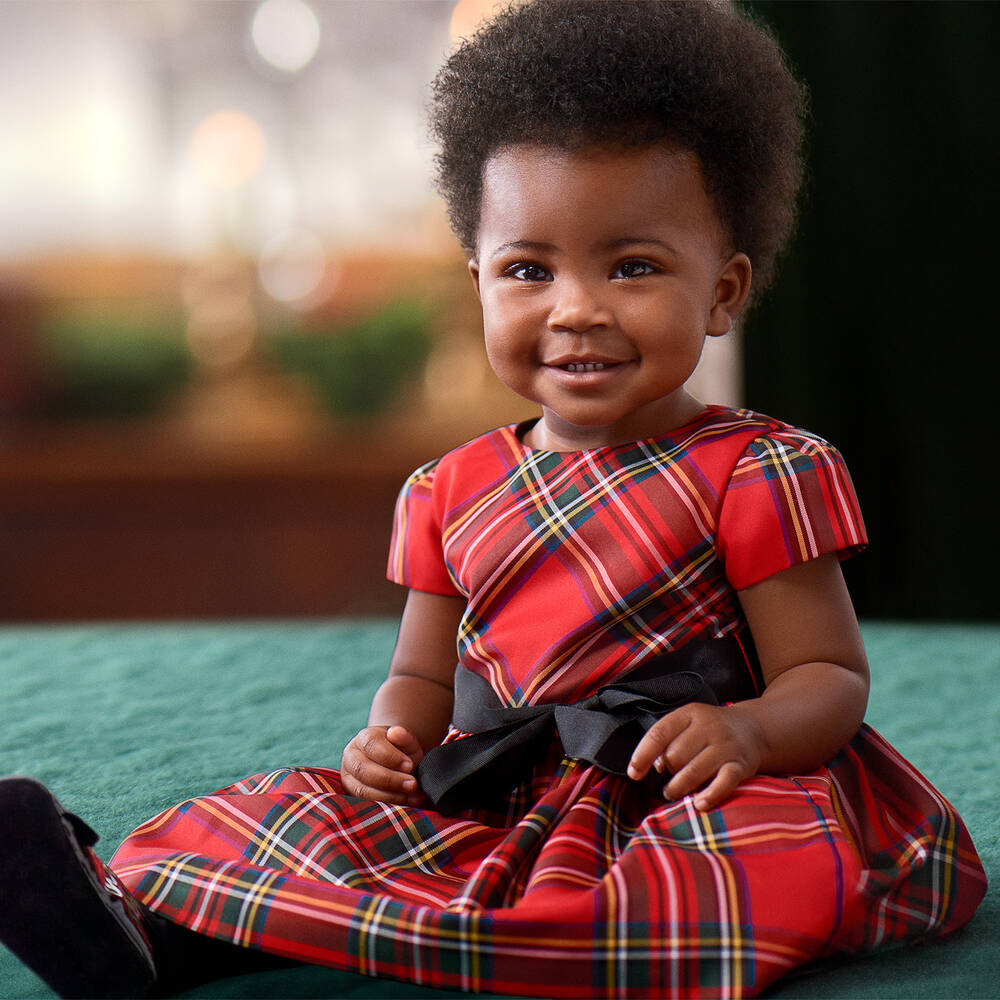 Ralph Lauren - Baby Girls Red Tartan Dress | Childrensalon Outlet