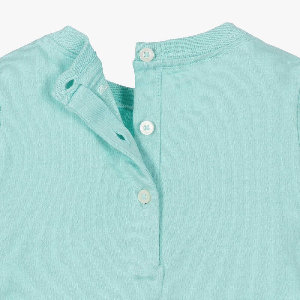 Ralph Lauren-Baby Girls Turquoise Blue Polo Bear T-Shirt | Childrensalon Outlet