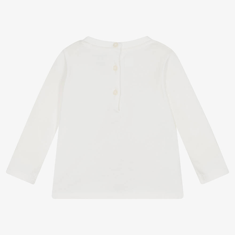 Ralph Lauren-Baby Girls White Cotton Top | Childrensalon Outlet
