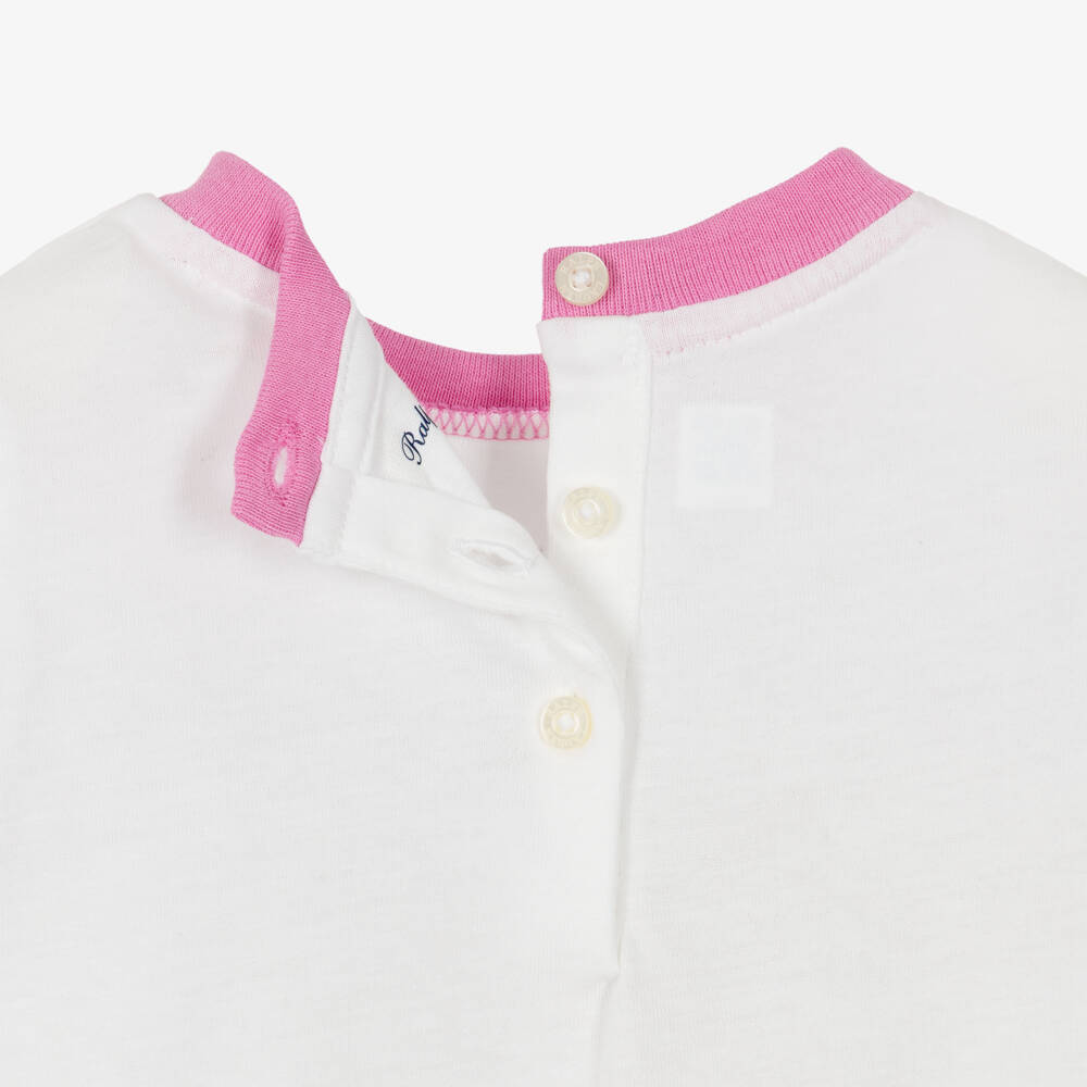 Ralph Lauren-Baby Girls White & Pink Polo Bear Shorts Set | Childrensalon Outlet