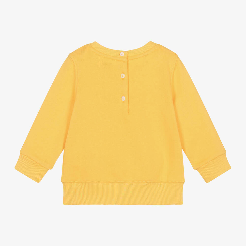 Ralph Lauren-Baby Girls Yellow Cotton Bear Sweatshirt | Childrensalon Outlet