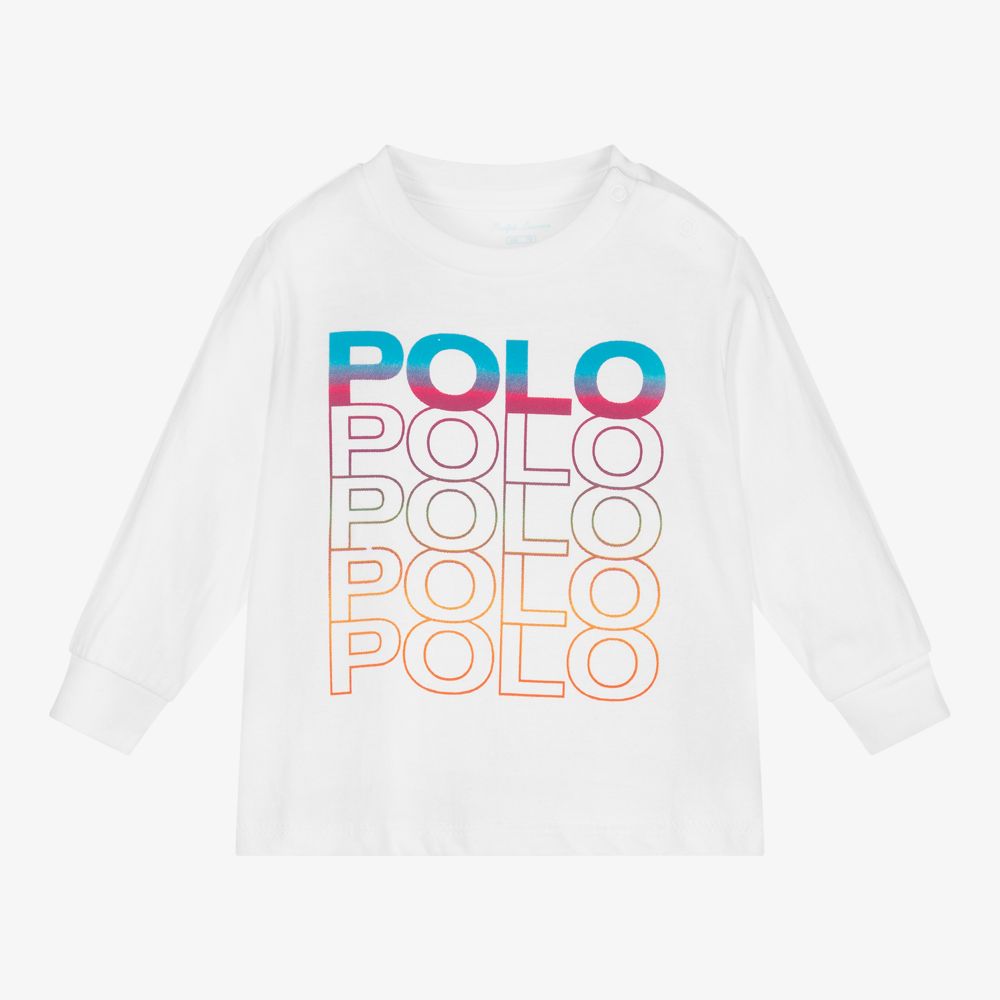 Ralph Lauren - Белая футболка поло для малышей | Childrensalon