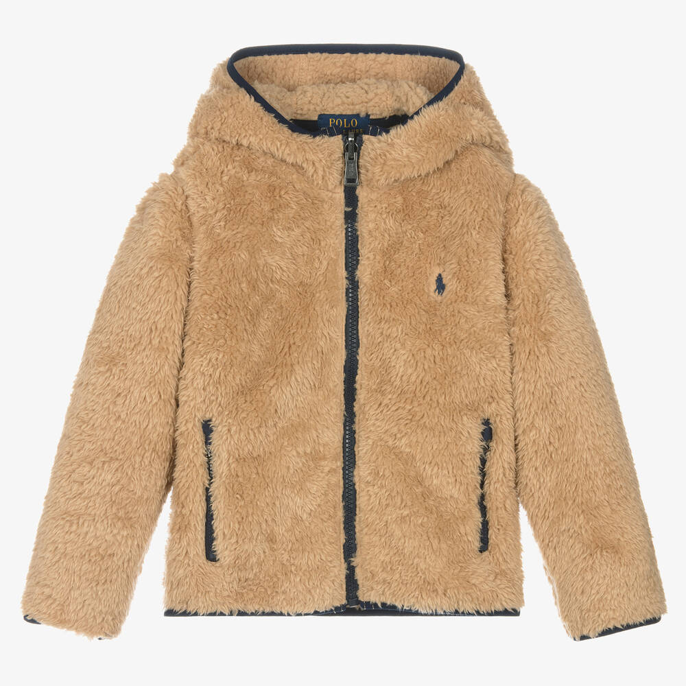Ralph Lauren - Бежевая куртка из плюшевого флиса с терморегуляцией | Childrensalon