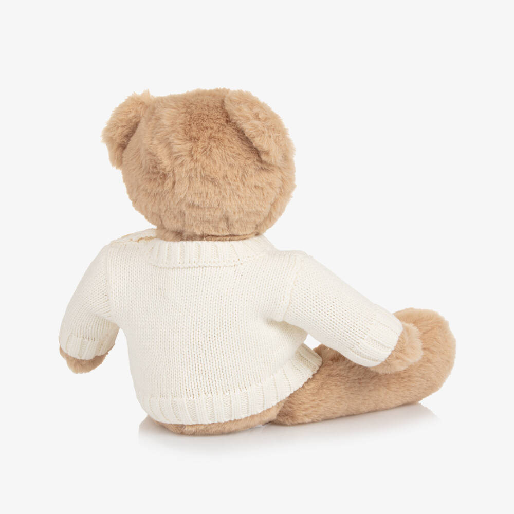 Ralph Lauren-Beige Polo Bear Soft Toy with Flag Sweater (20cm) | Childrensalon Outlet