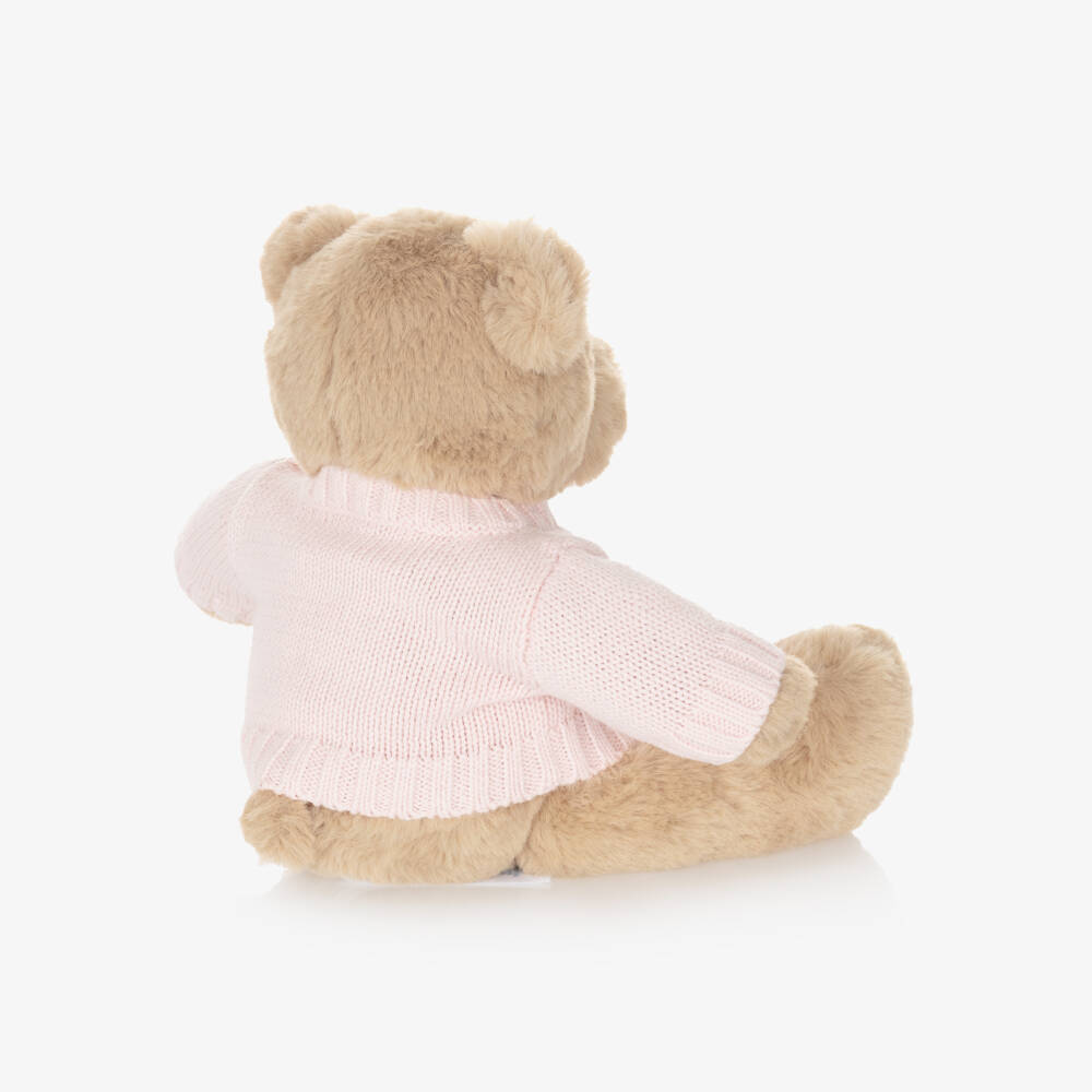 Ralph Lauren-Beige Polo Bear Soft Toy with Pink Flag Sweater (20cm) | Childrensalon Outlet