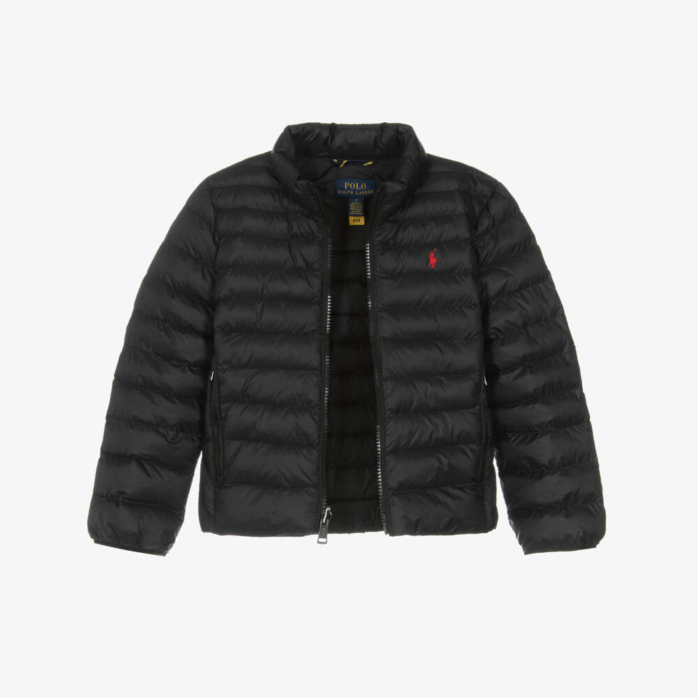Ralph Lauren-Black Boys Warm Puffer Jacket | Childrensalon Outlet
