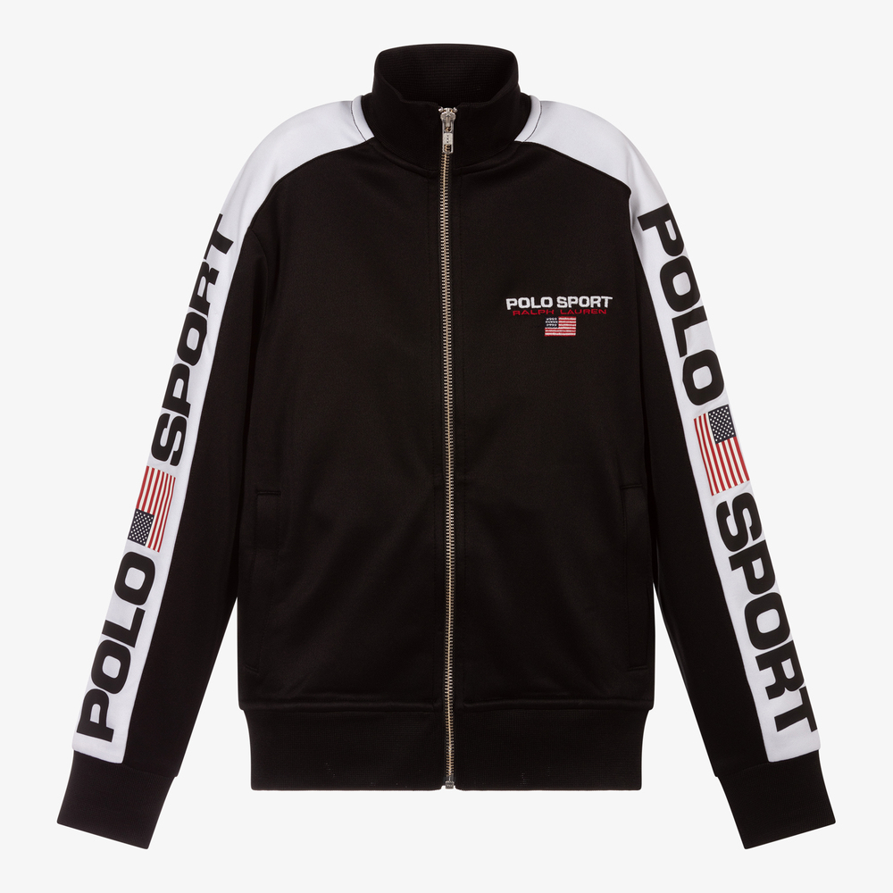 Polo Ralph Lauren Black Polo Sport Zip Up Top Childrensalon Outlet