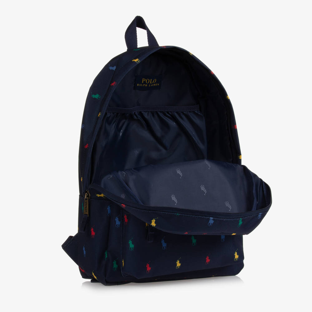 Ralph Lauren-Blue Canvas Pony Backpack (44cm) | Childrensalon Outlet