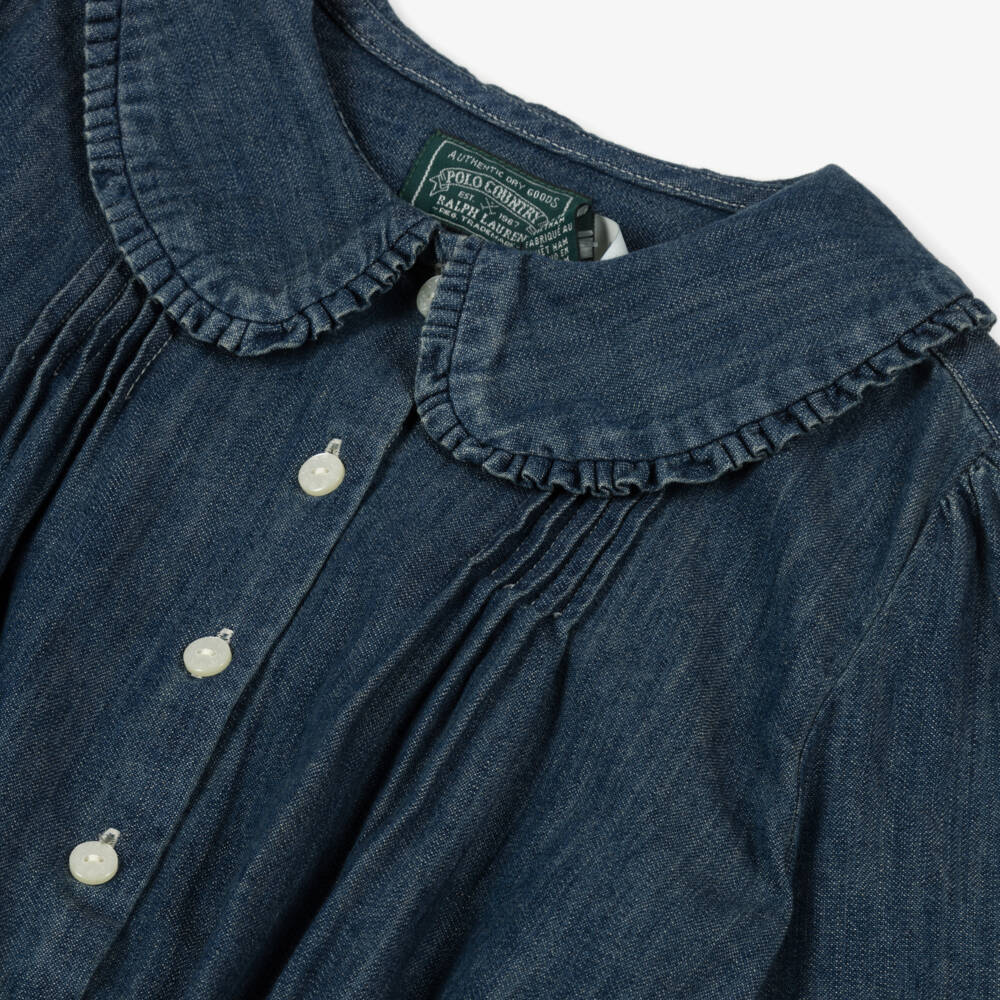 Ralph Lauren-Blue Chambray Blouse | Childrensalon Outlet