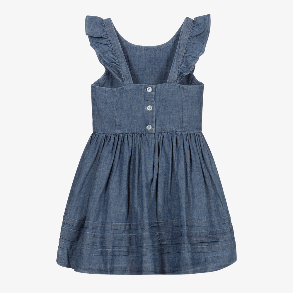 Chambray ruffle dress deals
