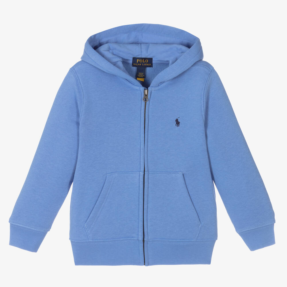 Polo Ralph Lauren - Blue Cotton Zip-Up Top | Childrensalon