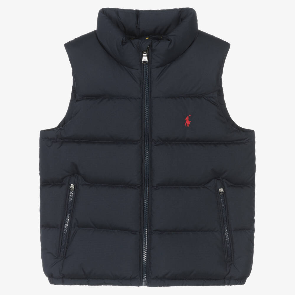 Polo Ralph Lauren - Blue Down Fill Puffer Gilet | Childrensalon