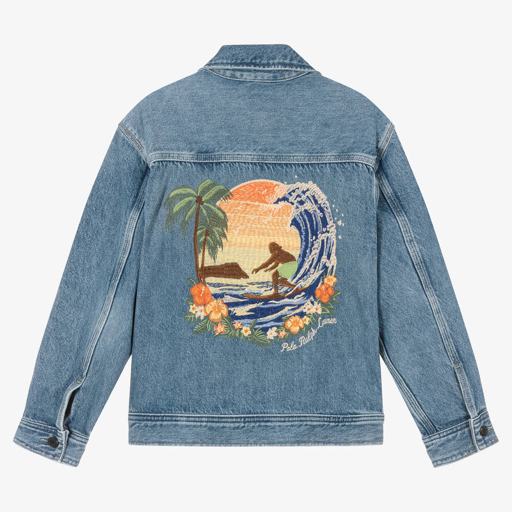 Ralph lauren embroidered denim jacket online