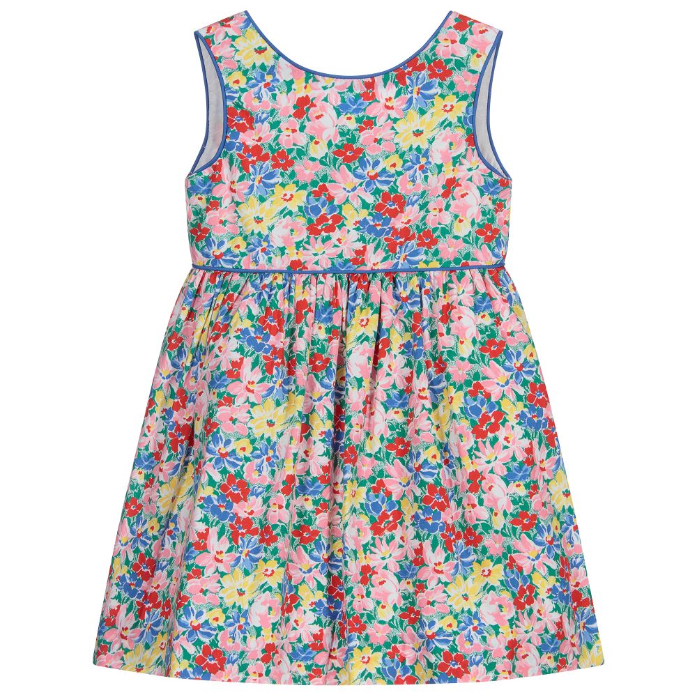 Ralph Lauren - Синее платье в цветочек с трусиками для малышки | Childrensalon