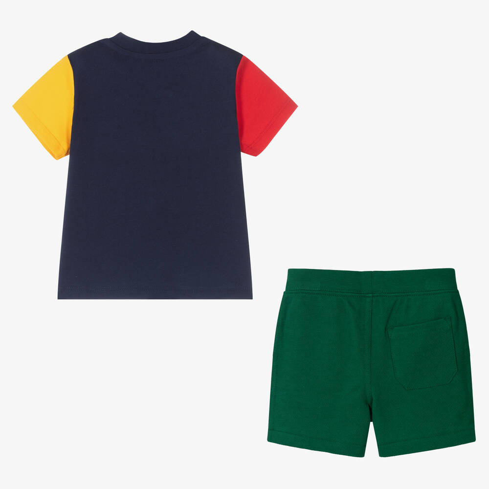 Ralph Lauren-Blue & Green Baby Shorts Set | Childrensalon Outlet