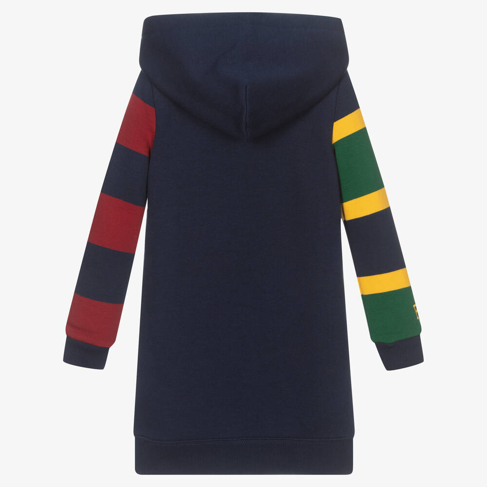 Polo Ralph Lauren-Blue Hooded Sweatshirt Dress | Childrensalon Outlet
