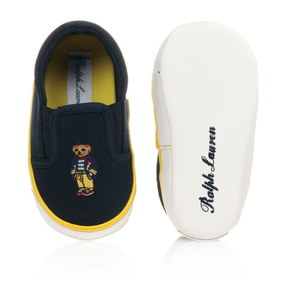 Ralph Lauren Blue Polo Bear Baby Shoes Childrensalon Outlet