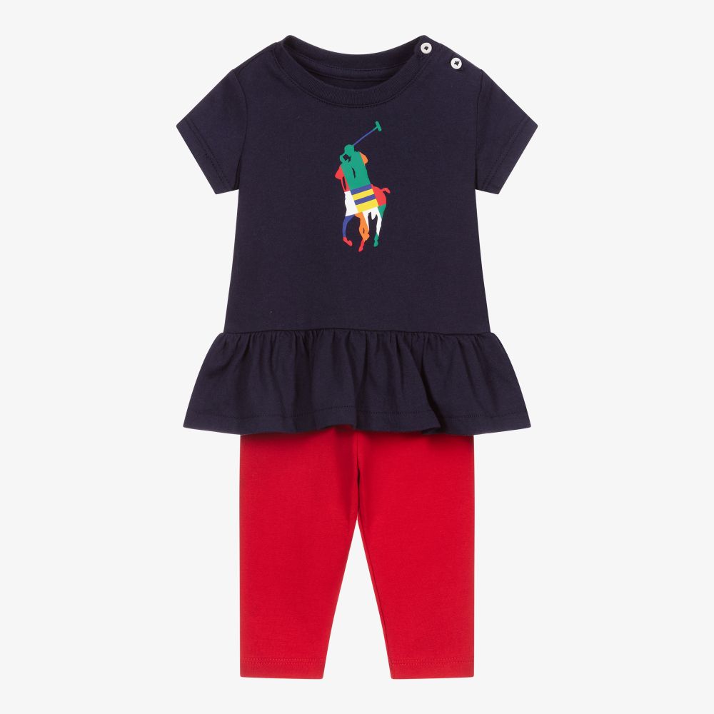 Ralph Lauren-Сине-красный комплект с легинсами | Childrensalon Outlet