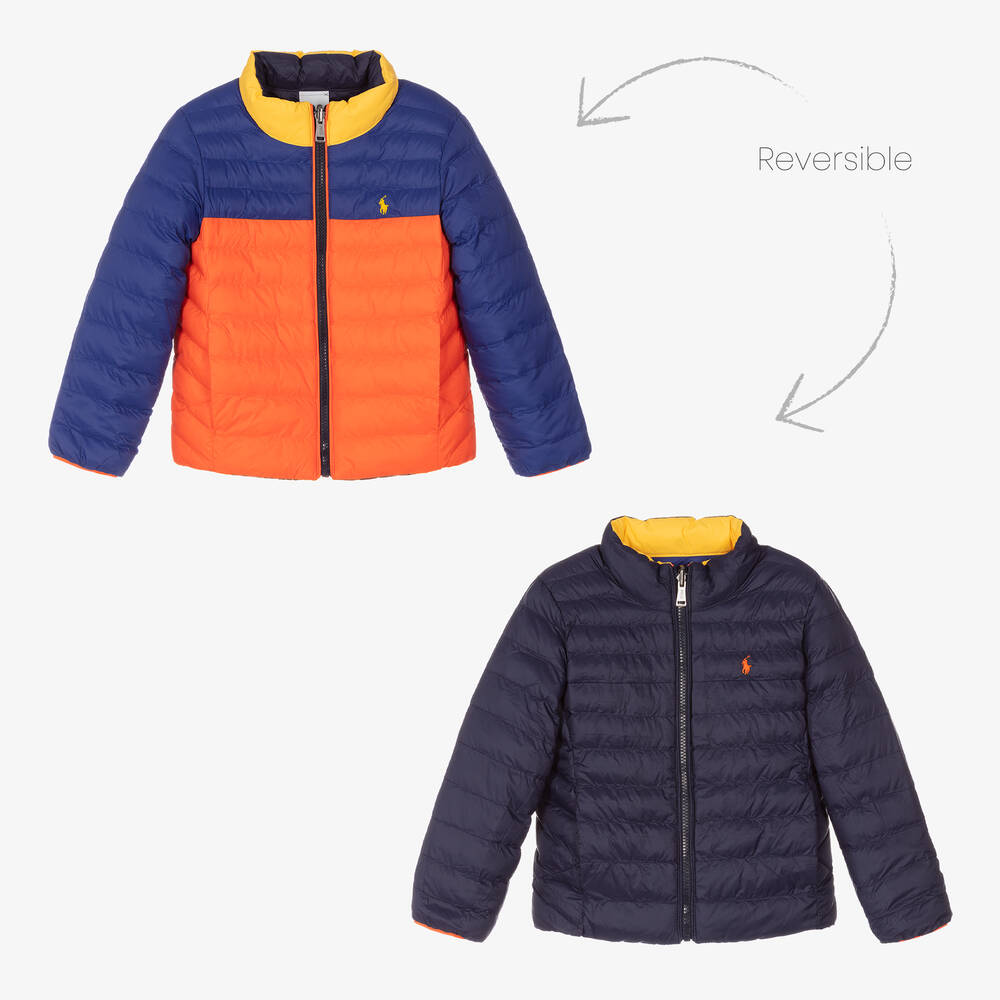 Polo Ralph Lauren - Blue Reversible Puffer Jacket | Childrensalon