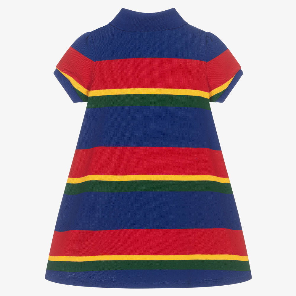 Ralph Lauren Blue Striped Cotton Dress Set Childrensalon Outlet