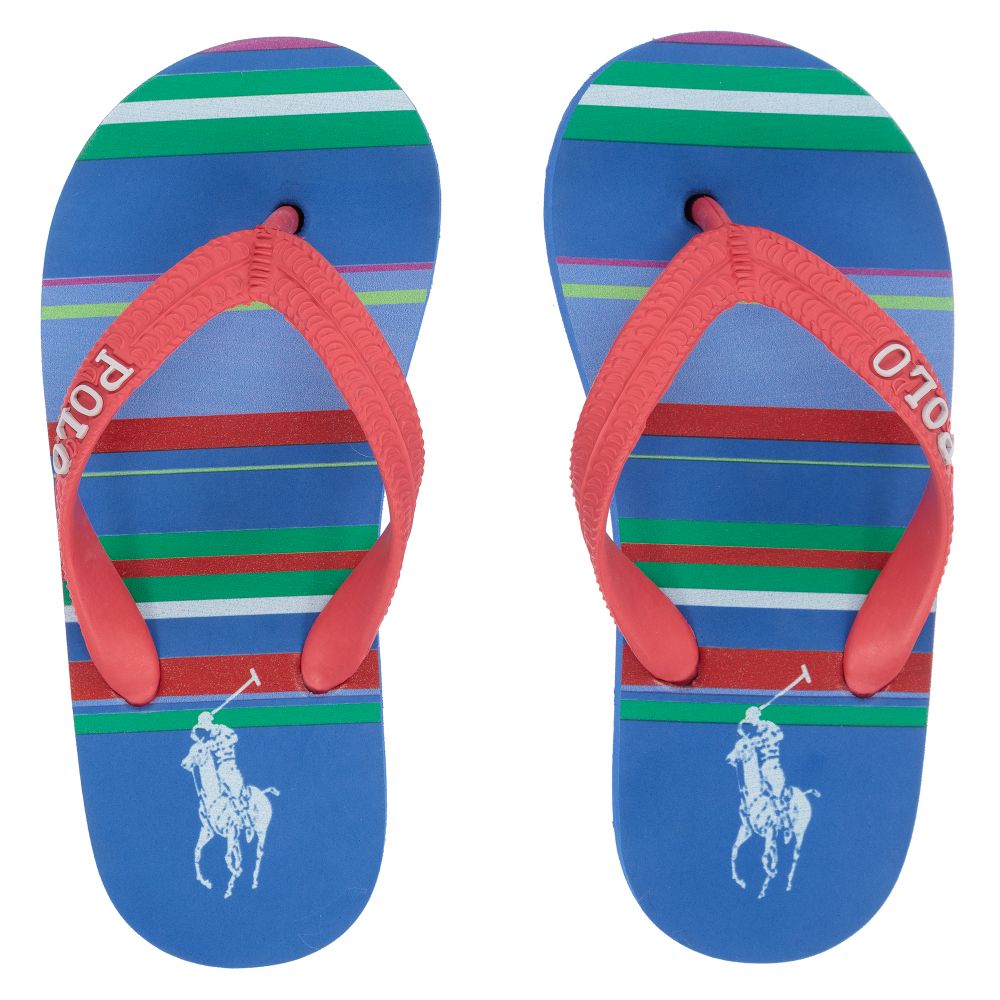 Polo Ralph - Chanclas azules a rayas | Childrensalon Outlet