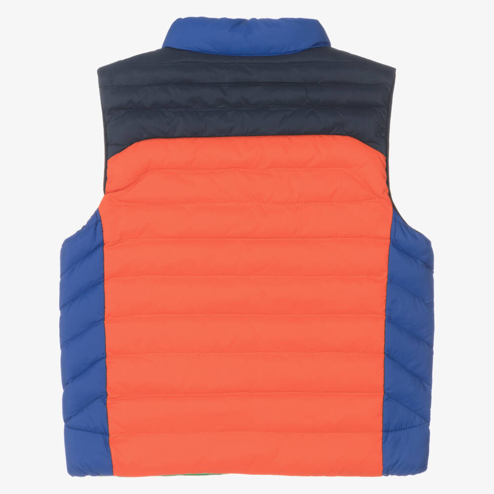 Ralph Lauren-Blue & Tangerine Boys Reversible Vest | Childrensalon Outlet