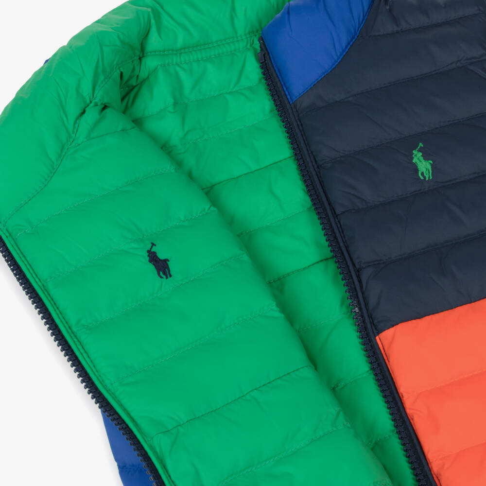 Ralph Lauren-Blue & Tangerine Boys Reversible Vest | Childrensalon Outlet