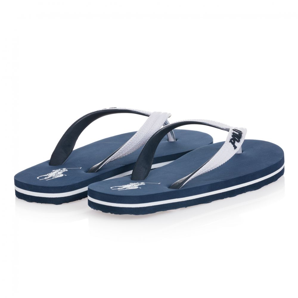 Ralph lauren navy blue flip flops on sale
