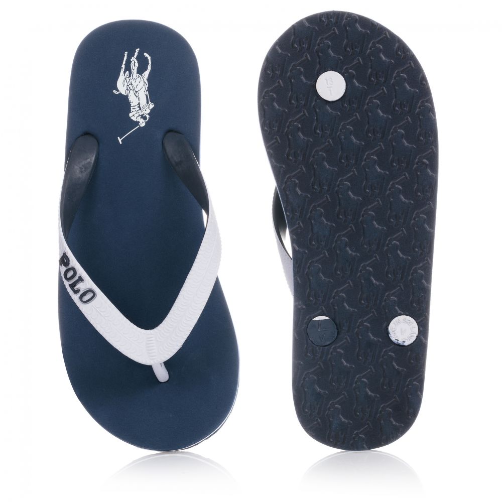 Ralph lauren navy blue discount flip flops