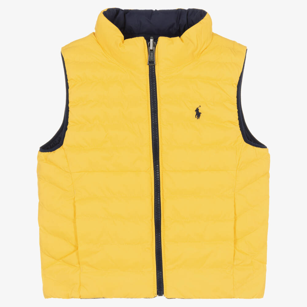 Ralph Lauren-Blue & Yellow P-Layer 2 Reversible Gilet | Childrensalon Outlet