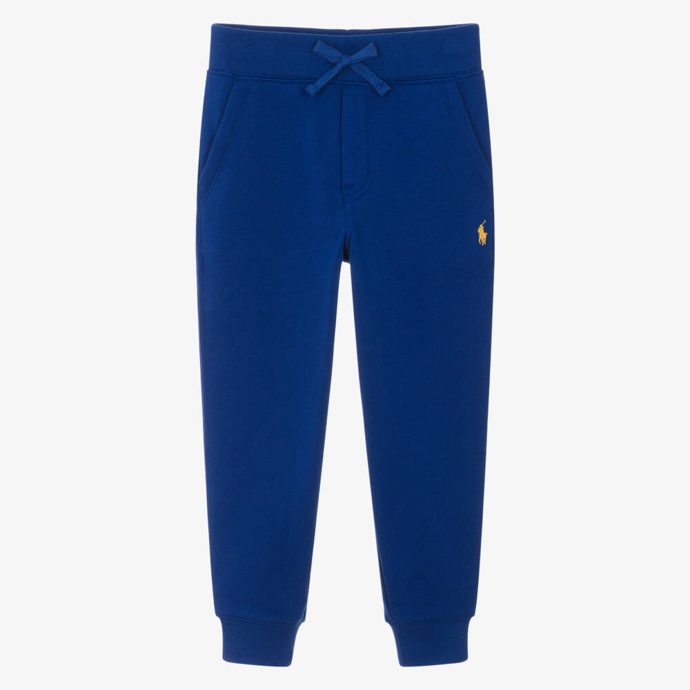 Ralph Lauren-Boys Azure Blue Cotton Pony Logo Joggers | Childrensalon Outlet