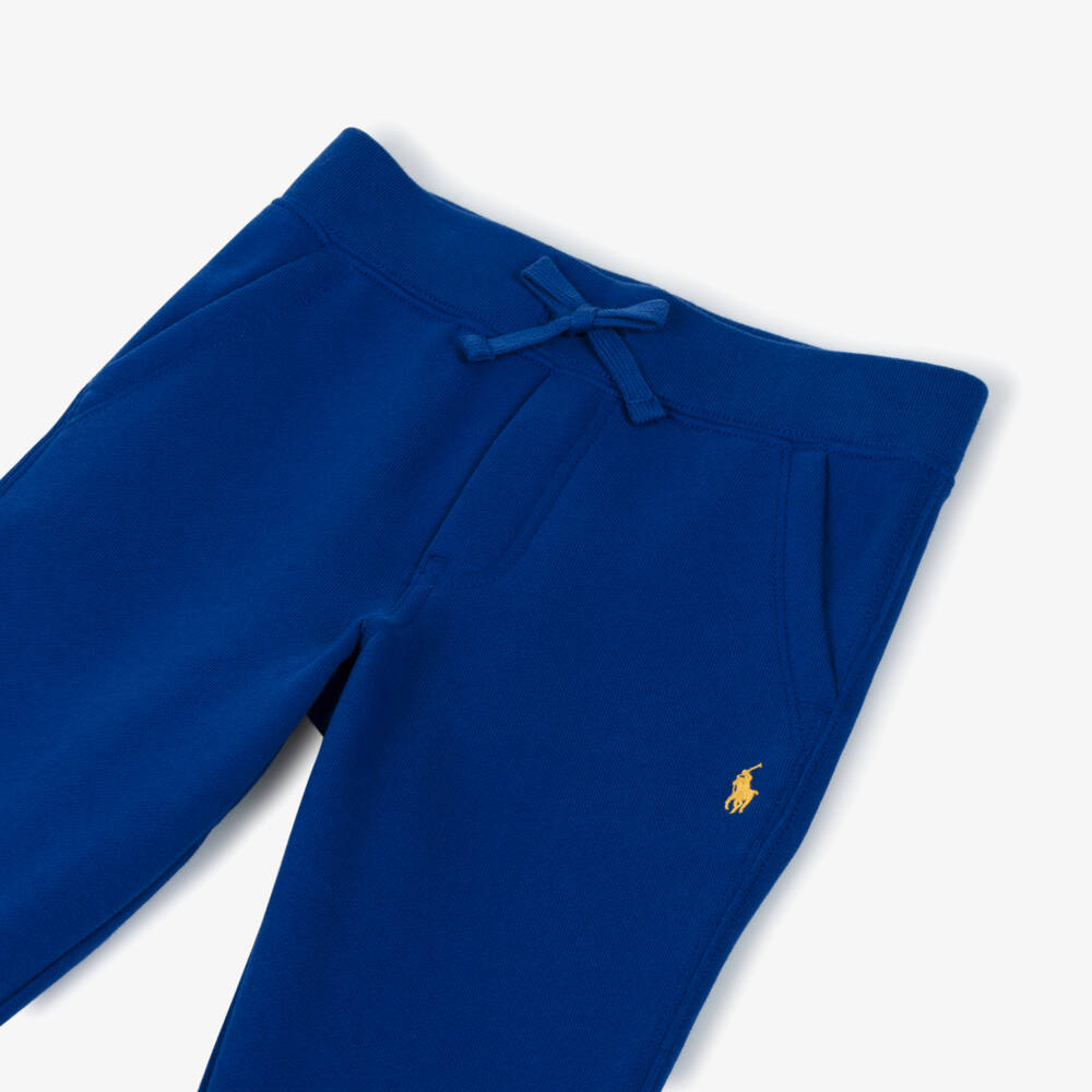 Ralph Lauren-Boys Azure Blue Cotton Pony Logo Joggers | Childrensalon Outlet