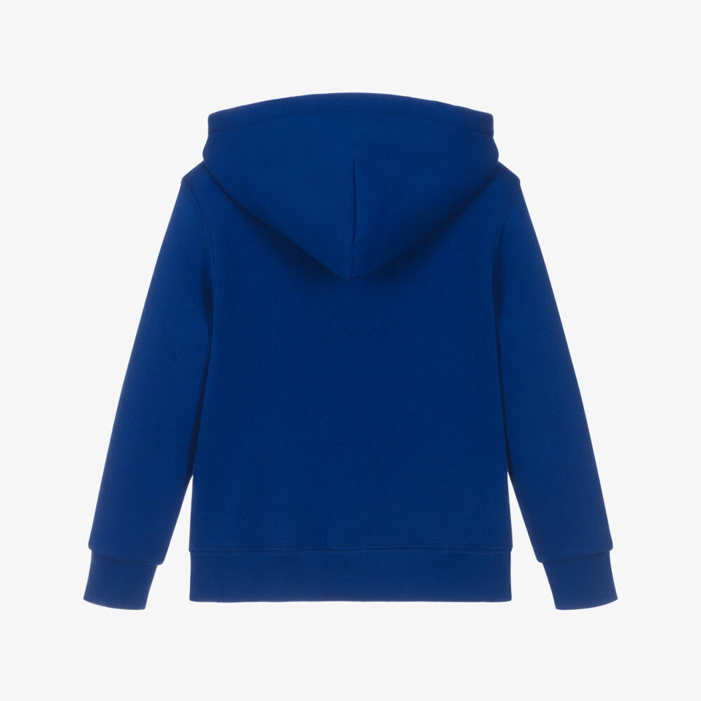 Ralph Lauren-Boys Azure Blue Cotton Pony Logo Zip-Up Hoodie | Childrensalon Outlet