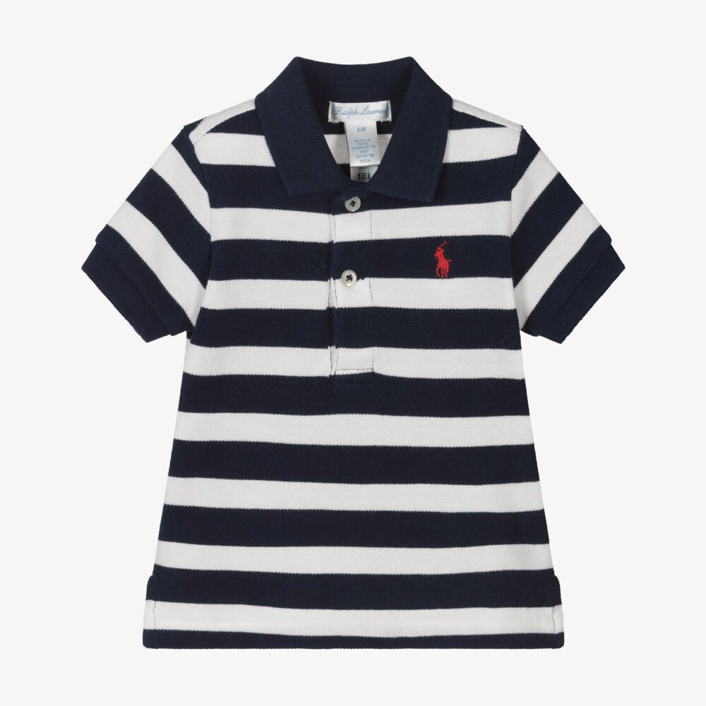 Ralph Lauren-Boys Azure & Ivory Cotton Polo | Childrensalon Outlet