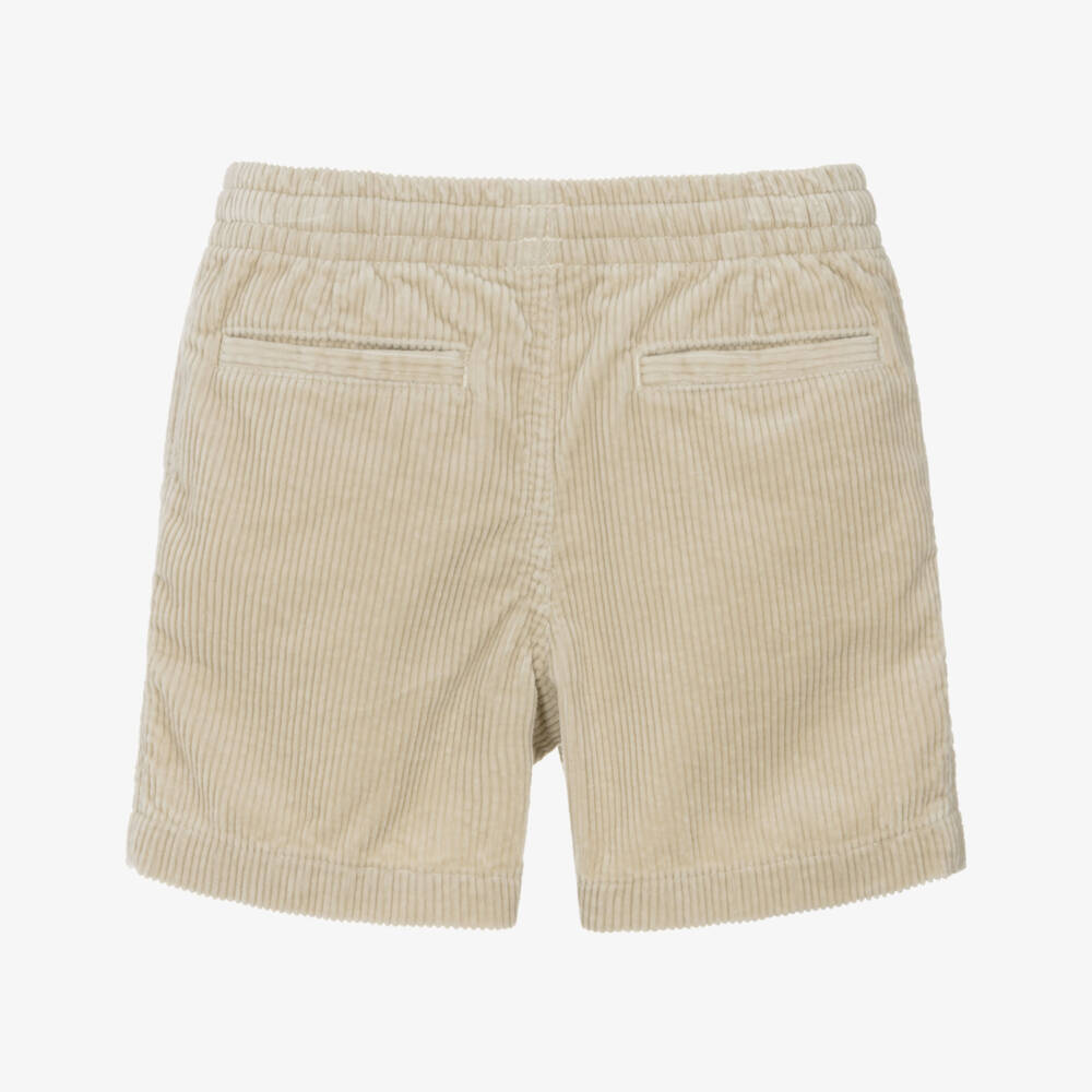 Ralph Lauren-Boys Beige Corduroy Shorts with Pony Logo | Childrensalon Outlet