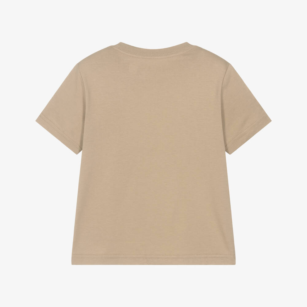 Ralph Lauren-Boys Beige Cotton Big Pony T-Shirt | Childrensalon Outlet