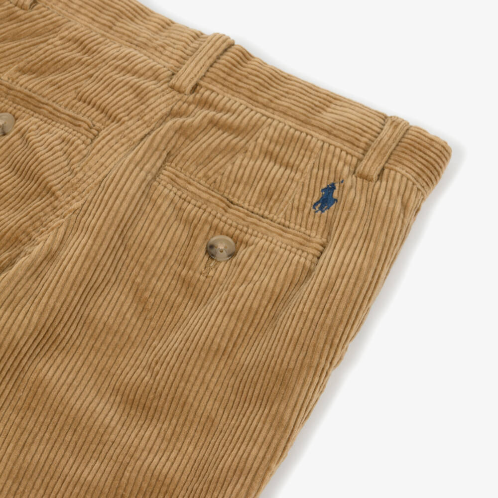 Ralph Lauren-Boys Beige Cotton Corduroy Trousers | Childrensalon Outlet