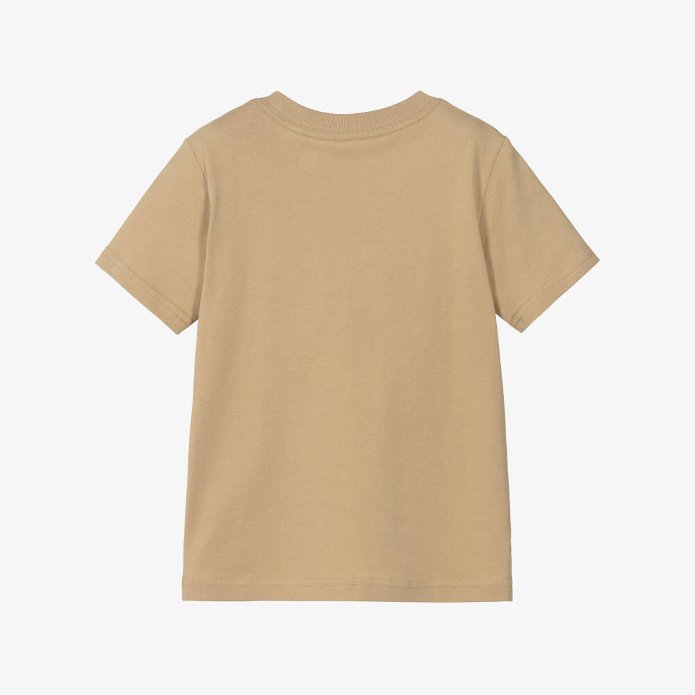 Ralph Lauren-Boys Beige Cotton Pocket with Pony Logo T-Shirt | Childrensalon Outlet