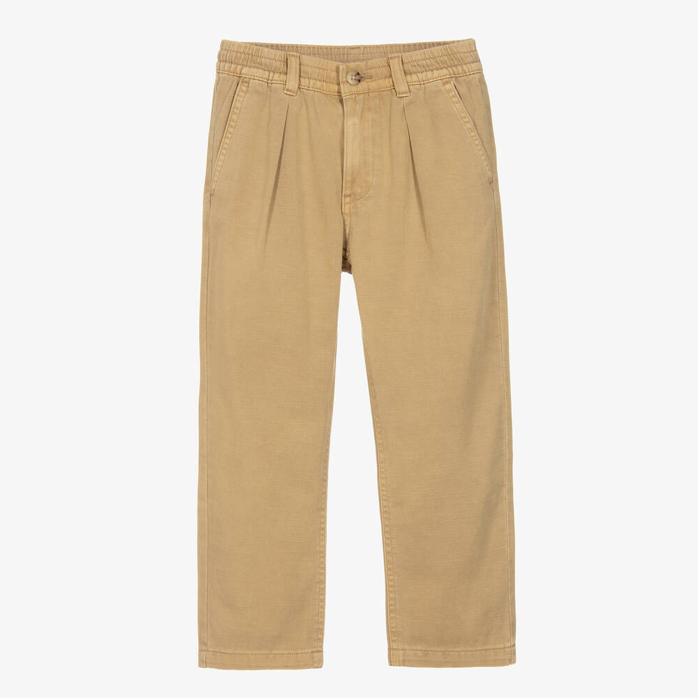 Ralph Lauren-Boys Beige Cotton Trousers | Childrensalon Outlet