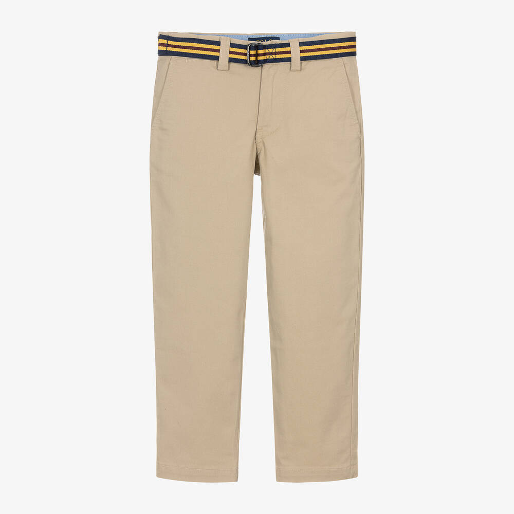 Ralph Lauren-بنطلون تشينو قطن تويل لون بيج للأولاد | Childrensalon Outlet
