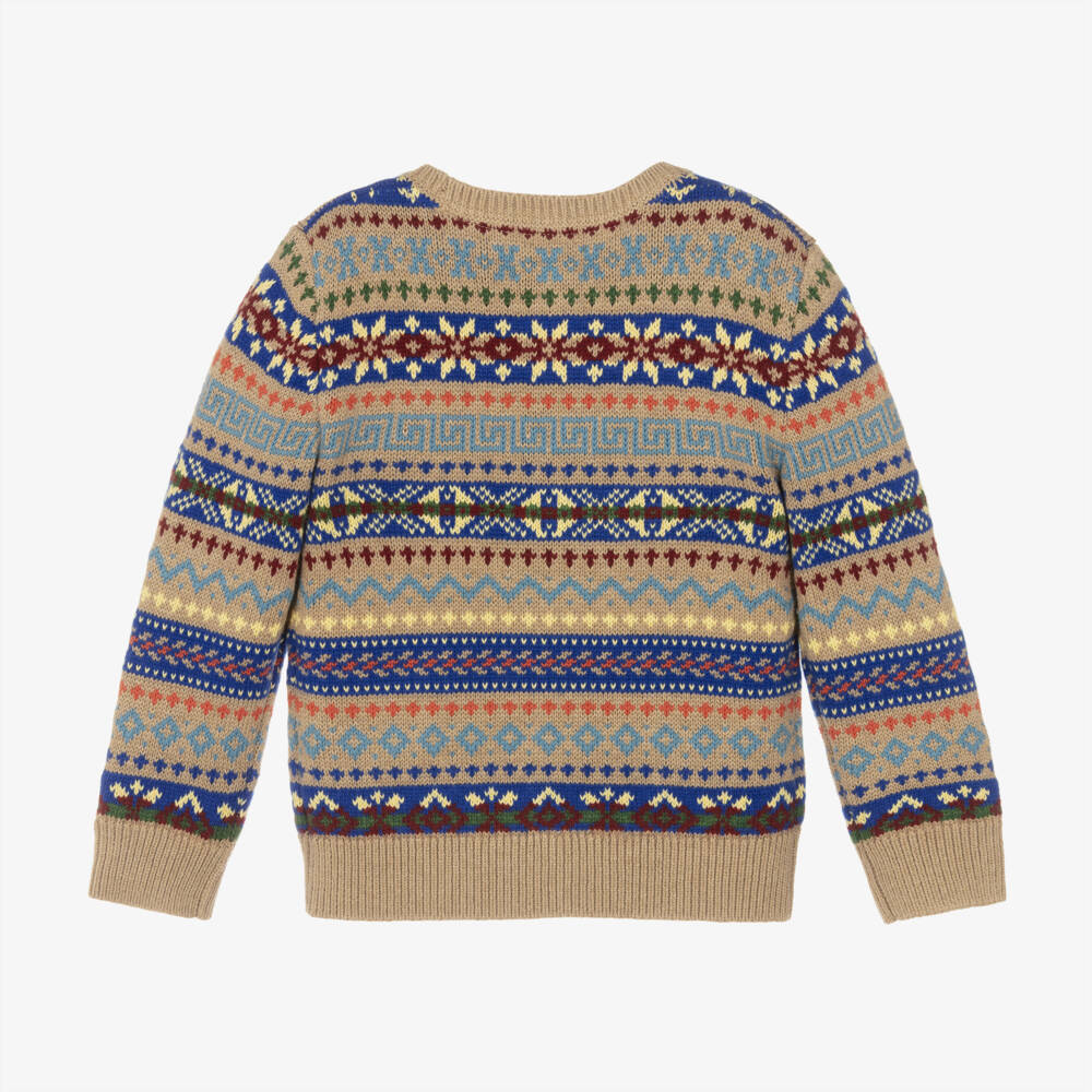 Ralph Lauren-Boys Beige Fair Isle Sweater | Childrensalon Outlet